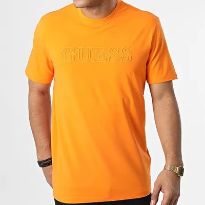 Guess T-shirt Koszulka męska orange XL