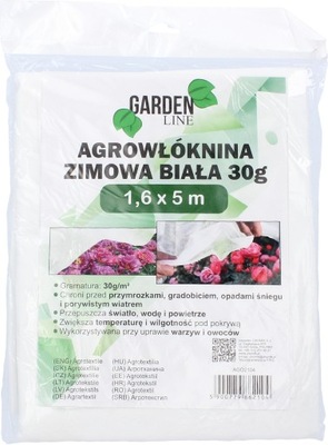 AGROWŁÓKNINA OKRYCIOWA WŁÓKNINA ZIMOWA 1,6x5m 30g BIAŁA