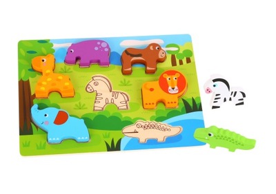 TOOKY TOY Układanka Klocki Puzzle 3D Zwierzęta Edu