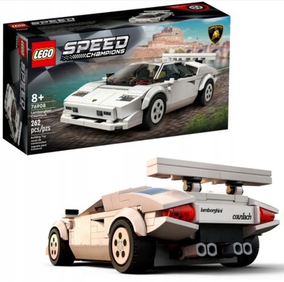 Klocki lego auto sportowe samochód lamborghini countach białe na prezent