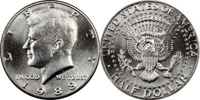 50 cent (1988) Half Dollar John F. Kennedy Mennica Denver