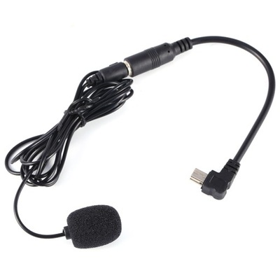 Czarny zewnętrzny mikrofon 3,5 mm na mikrofonie + kabel adaptera do LS