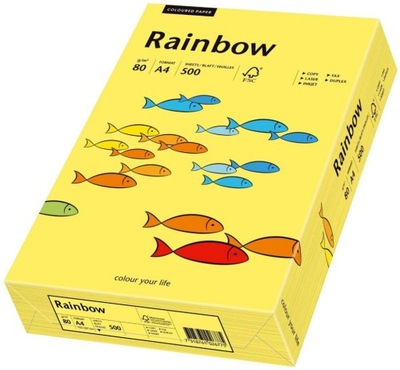 Papier kolorowy Rainbow A4 80g 500k żółty R16