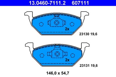 КОЛОДКИ HAM. VW P. A3/BORA/GOLF 4/POLO/OCTAVIA/FABIA/IBIZA БЕЗ ДАТЧИКА