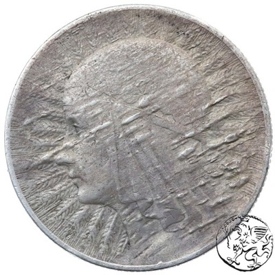 II RP, 5 złotych, 1932, głowa kobiety ze znakiem