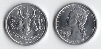 MADAGASKAR FRANCUSKI 1958 1 FRANC