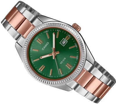 NOWY ZEGAREK DAMSKI CASIO LTP-1302PRG-3 GREEN DIAL