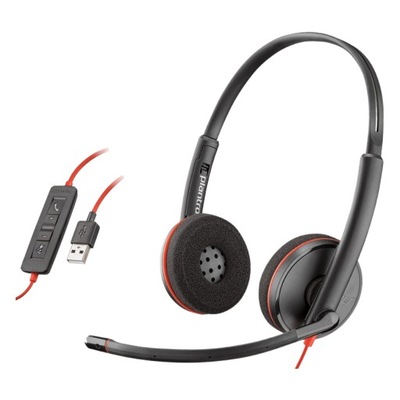 Poly Plantronics C3220 słuchawki z mikrofonem, USB-A, czarny kabel, od ręki