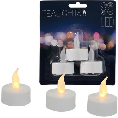 Tealight LED podgrzewacze na baterie 3 szt 3szt