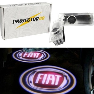 FIAT 2X LOGO LED PODŚWIETLENIE POWITALNE LAMPKA PROJEKTOR DO AUTA