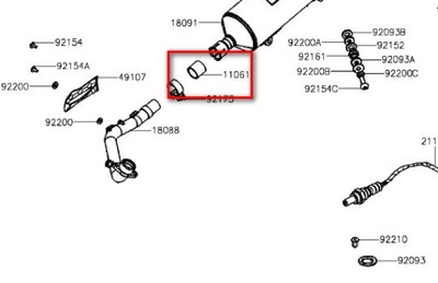 УПЛОТНИТЕЛЬ ВЫХЛОПНОЙ KAWASAKI J300 11061Y044