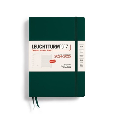 Kalendarz Tygodniowy + Notatnik Leuchtturm1917 18M A5 Forest Green 24/25