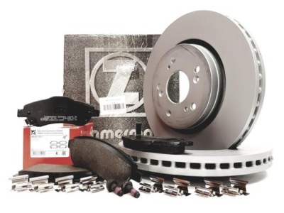 Zimmermann гальмівні диски+ гальмівні колодки перед honda cr-v iii iv фото №1