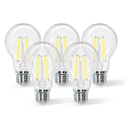 5x Żarówka LED E27 filament 4W=42W 500lm 6500K Zimna Ozdobna Aigostar