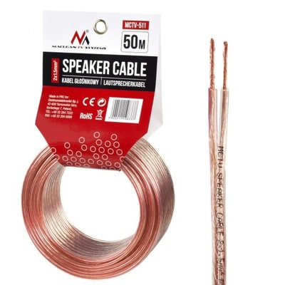 Kabel głośnikowy Maclean MCTV-511 50m 2x1,5 mm2