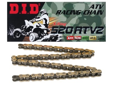 ЛАНЦЮГ КАРДАННИЙ DID 520 ATV2 OGNIW 100 ЗОЛОТИЙ X-RING QUAD СИЛЬНИЙ