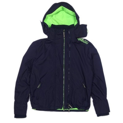 SUPERDRY Windcheater Męska Kurtka Granatowa Wiatrówka Logo r. S