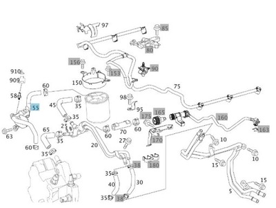 ПАТРУБОК ТОПЛИВА MERCEDES OM 642 A6420706181