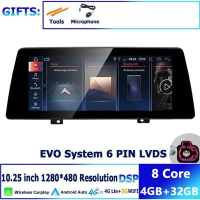 NAVEGACIÓN GPS ANDROID 12 ID8 PARA BMW SERII 1 F20 F21 NBT/EVO 2017-2018  