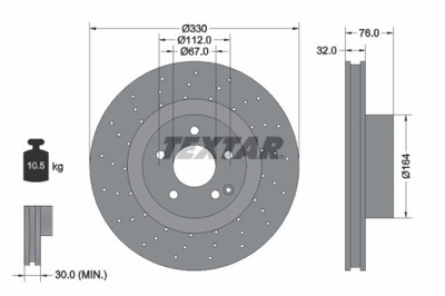 2X ДИСК ТОРМОЗНОЙ DB ПЕРЕД W220 98-05 92099205