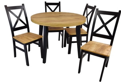 Stół okrągły nierozkładany 4 krzesła Craft Ø100
