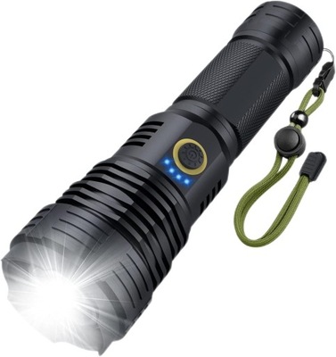LATARKA TAKTYCZNA MOCNA LED XHP70 ZOOM USB