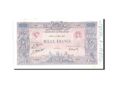 Banknot, Francja, 1000 Francs, Bleu et Rose, 1925,