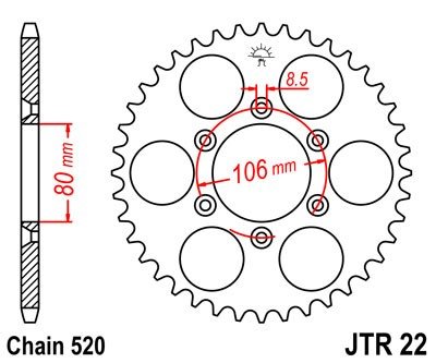 PINION GEAR REAR JT 42-ZEBY ETX 125 1998-2000  