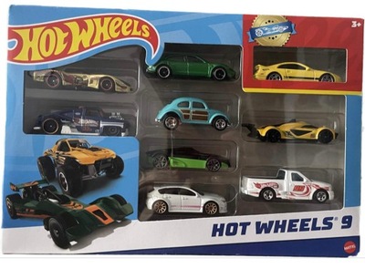 ZESTAW HOT WHEELS AUTKA SAMOCHODZIKI POJAZDY 9-PAK 9 sztuk autek