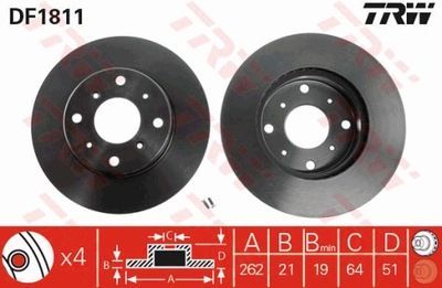 ДИСК ГАЛЬМІВНИЙ TRW DF1811 GBD90801