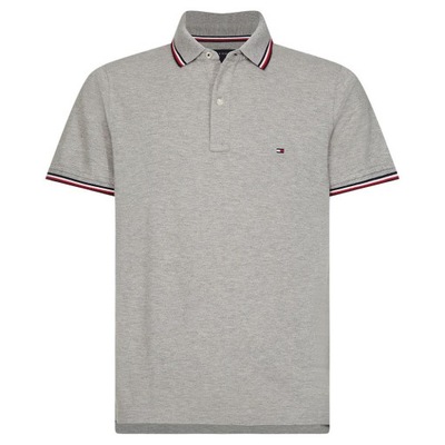 TOMMY HILFIGER KOSZULKA POLO MĘSKA SZARA r S