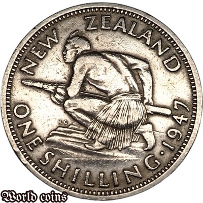 1 SHILLING 1947 NOWA ZELANDIA