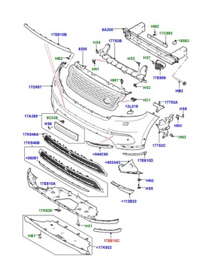 Молдинг правое накладка бампера land rover range rover velar l560 lr093520 фото №1