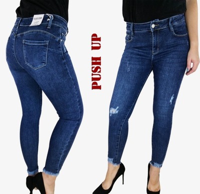 SUPER ELASTYCZNE JEANSY PUSH UP przetarcia S 36