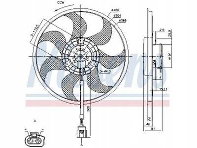 ВЕНТИЛЯТОР РАДИАТОРА VW NISSENS 85805