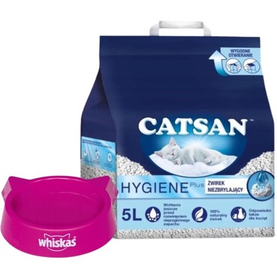 Catsan Żwirek Higieniczny 5L+ Miska Whiskas GRATIS