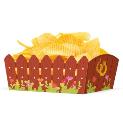 PUDEŁKA NA PRZEKĄSKI CHIPSY POPCORN KONIKI ZAGRODA 3SZT