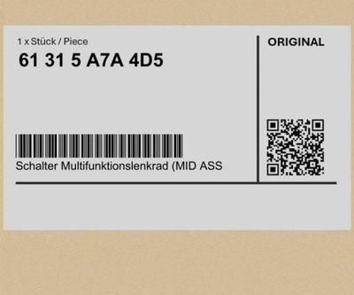 CONMUTADOR VOLANTE WIELOFUNKCYJNEJ (MID ASS SLD) BMW 2 U06 X1 U11 U12 X  