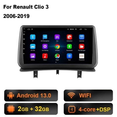 PARA RENAULT CLIO 3 CLIO 3 2005-2014 4G WIFI RADIO ANDROID 13 NAVEGACIÓN GPS  