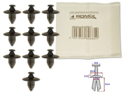 Honda civic viii 06-12 клипса клипса штифт 10szt фото №1