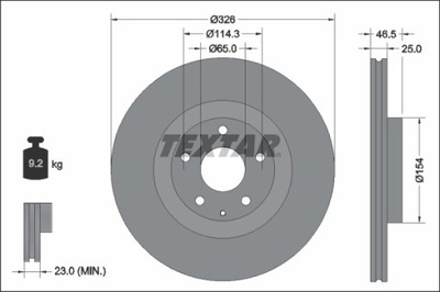 TEXTAR 92337603 DISCO DE FRENADO  