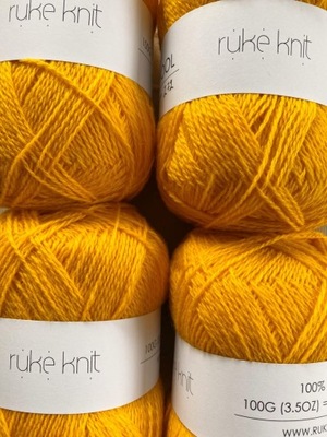 Przędza wełniana Ruke knit - Żółto-pomarańczowy, 100g