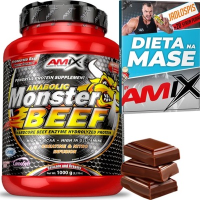 BEEF WOŁOWE BIAŁKO CZEKOLADA - Amix Monster Beef 1kg - Hydrolizat WPH