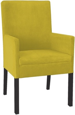 Fotel drewniany krzesło z podłokietnikiem żółte