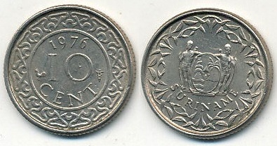 Surinam 10 Cent - 1976r ... Monety