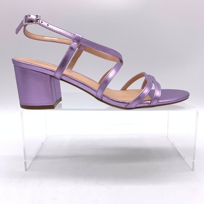 Buty damskie sandały fioletowe paski na klocku rozmiar 42