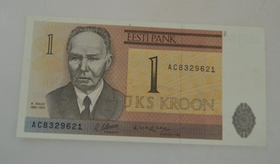 Estonia - banknot - 1 Korona - 1992 rok
