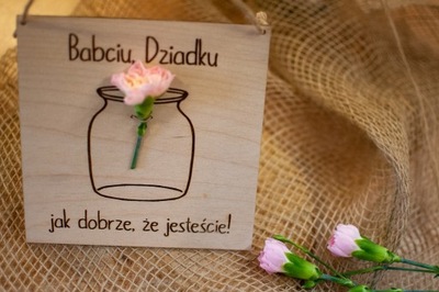 Dzień Babci Dziadka wazon, laurka, grawer ramka