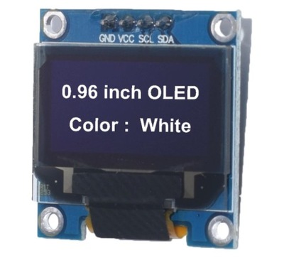 Biały wyświetlacz 0.96 OLED i2C 3-5V SSD1306 128*64 jasny moduł do Arduino