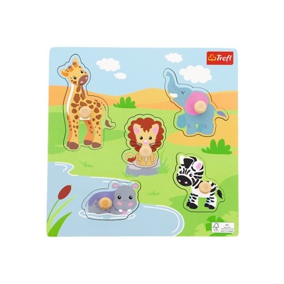 Puzzle mini Safari Zabawka drewniana 61623 Trefl